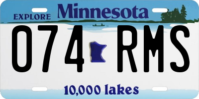 MN license plate 074RMS