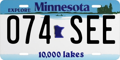 MN license plate 074SEE