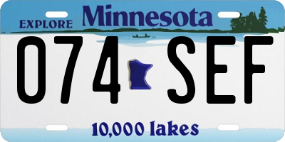MN license plate 074SEF