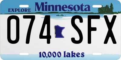 MN license plate 074SFX