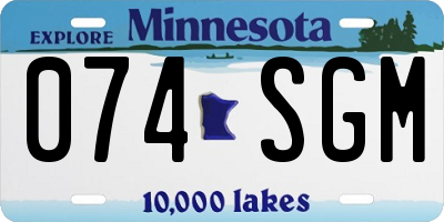 MN license plate 074SGM