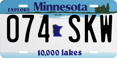 MN license plate 074SKW