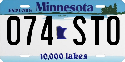 MN license plate 074STO