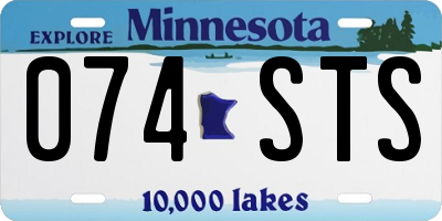 MN license plate 074STS