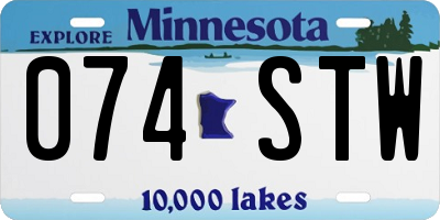 MN license plate 074STW