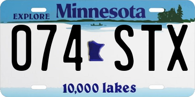 MN license plate 074STX