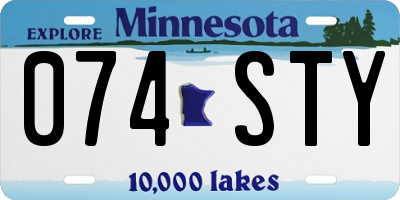 MN license plate 074STY