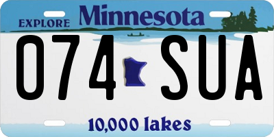 MN license plate 074SUA