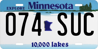 MN license plate 074SUC