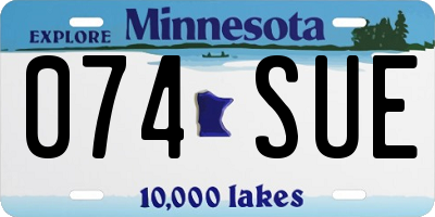 MN license plate 074SUE