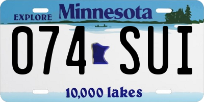 MN license plate 074SUI