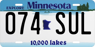 MN license plate 074SUL