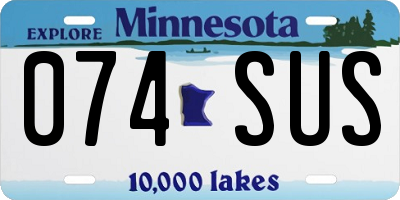 MN license plate 074SUS