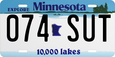 MN license plate 074SUT
