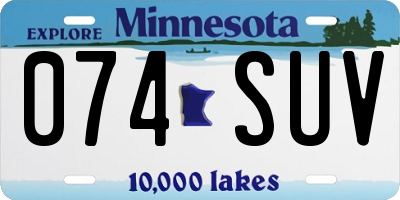 MN license plate 074SUV