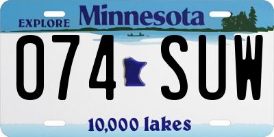 MN license plate 074SUW