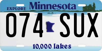 MN license plate 074SUX