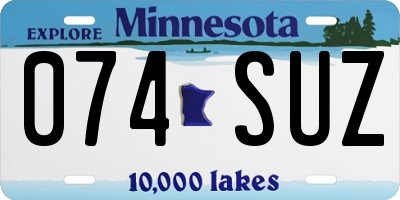 MN license plate 074SUZ
