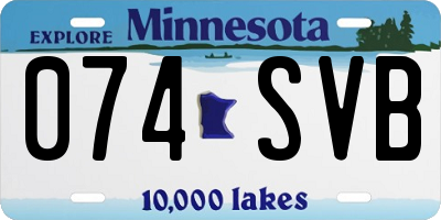 MN license plate 074SVB