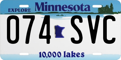 MN license plate 074SVC