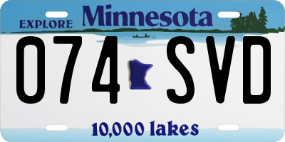 MN license plate 074SVD