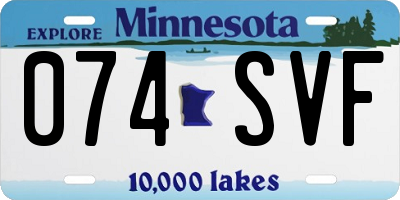 MN license plate 074SVF