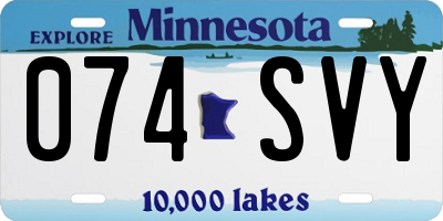 MN license plate 074SVY