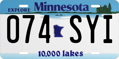 MN license plate 074SYI