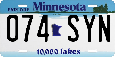 MN license plate 074SYN