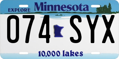 MN license plate 074SYX