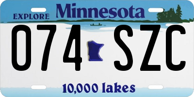 MN license plate 074SZC