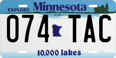 MN license plate 074TAC