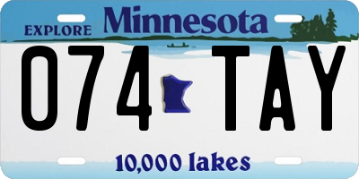 MN license plate 074TAY
