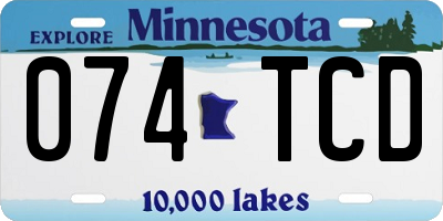 MN license plate 074TCD