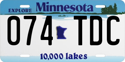 MN license plate 074TDC