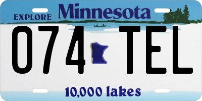 MN license plate 074TEL