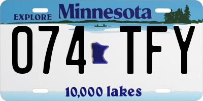 MN license plate 074TFY