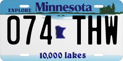 MN license plate 074THW