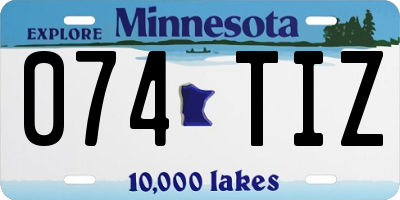 MN license plate 074TIZ
