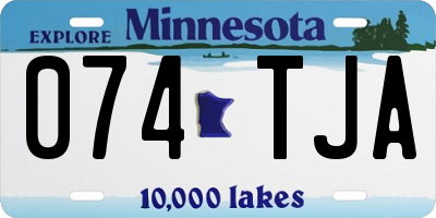 MN license plate 074TJA