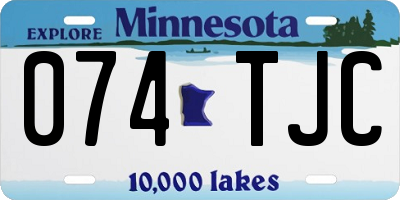 MN license plate 074TJC