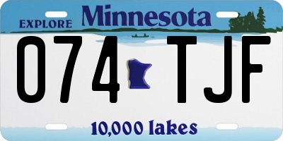 MN license plate 074TJF