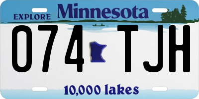 MN license plate 074TJH
