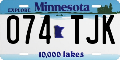MN license plate 074TJK