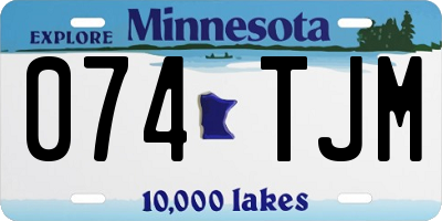 MN license plate 074TJM