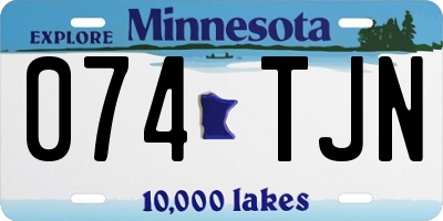MN license plate 074TJN