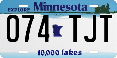 MN license plate 074TJT