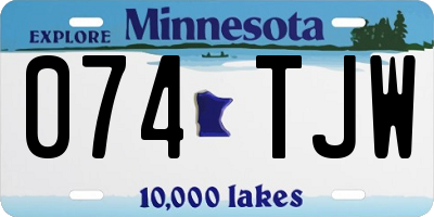 MN license plate 074TJW