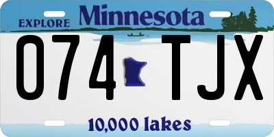 MN license plate 074TJX