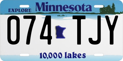 MN license plate 074TJY